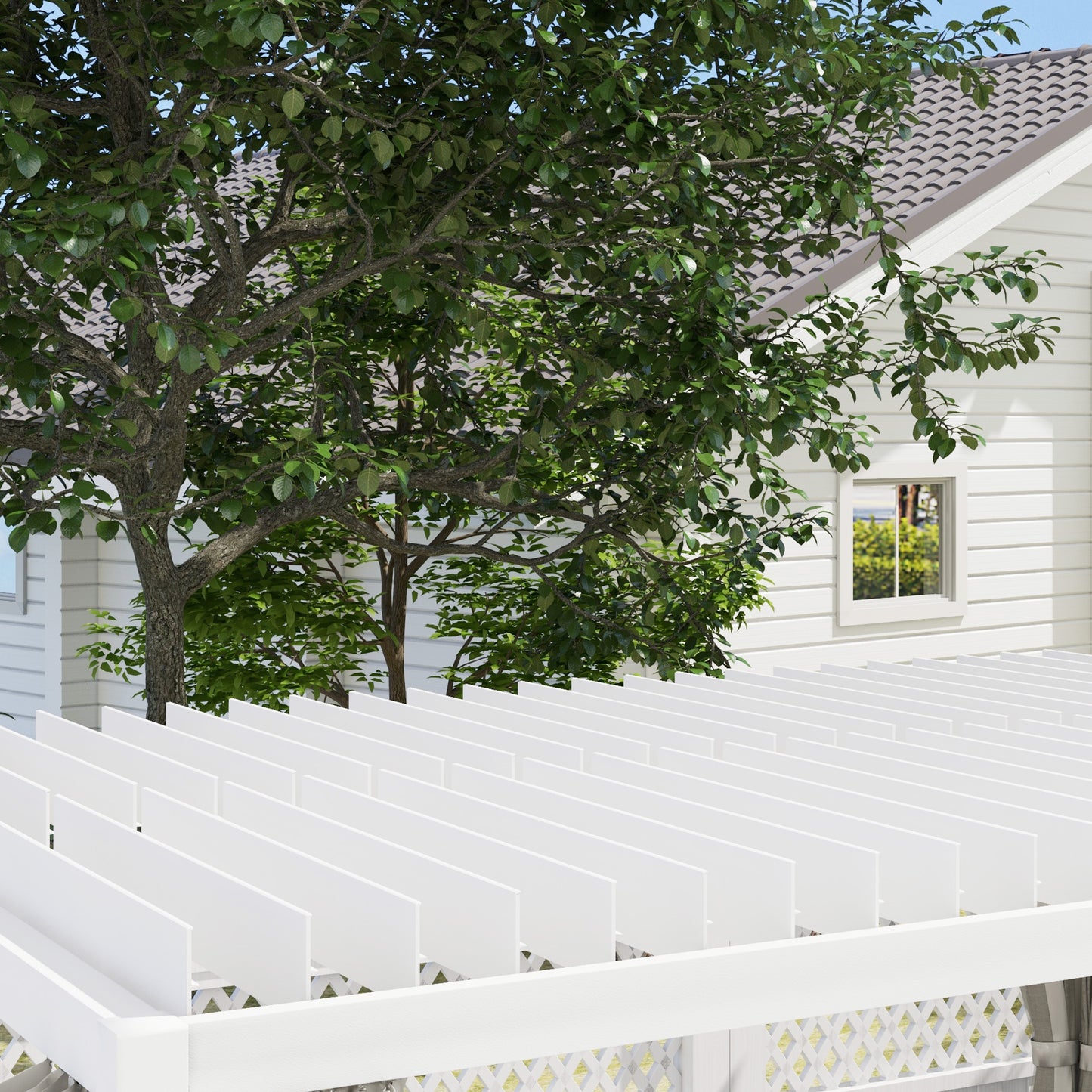 12 ft x 19 ft Aluminum Hardtop Gazebo with Adjustable Height, White