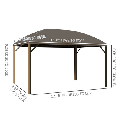 10 ft x 13 ft Aluminum Gazebo, Brown