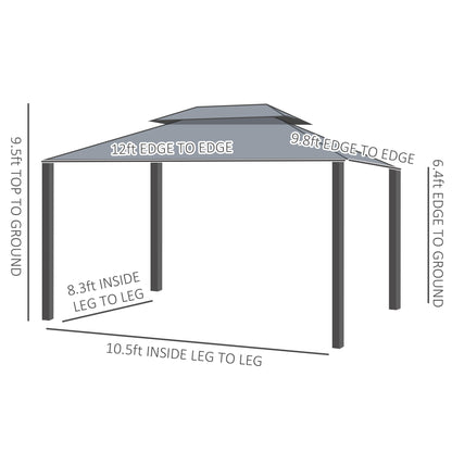 10 ft x 12 ft Aluminum Gazebo, Gray