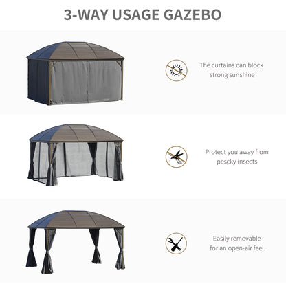 10 ft x 13 ft Aluminum Gazebo, Gray