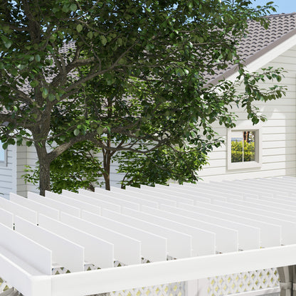 12 ft x 19 ft Aluminum Hardtop Gazebo with Adjustable Height, White