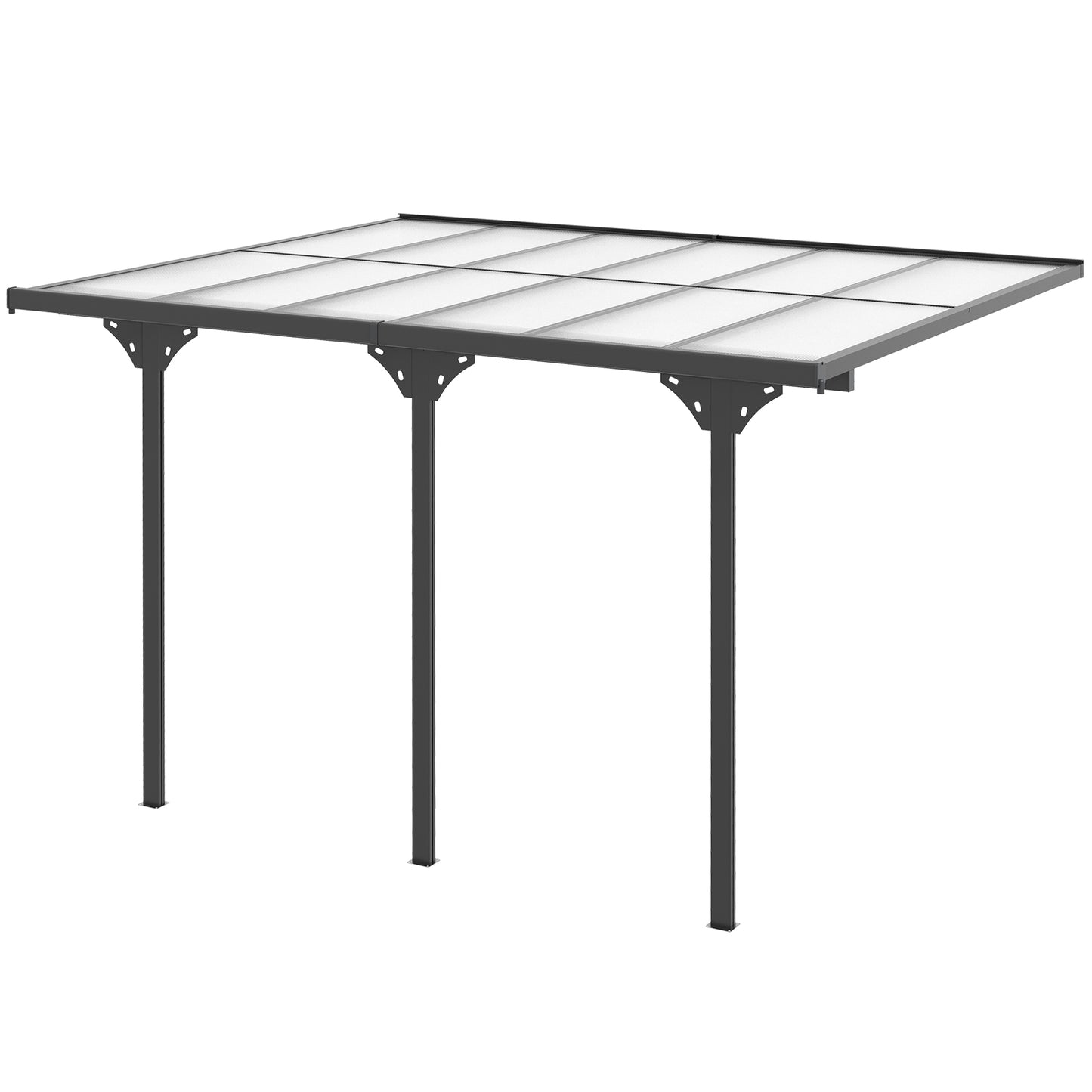 12 ft x 10 ft Aluminum Gazebo with Adjustable Height, Gray