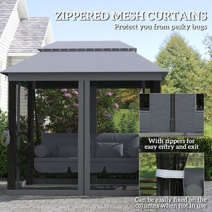100.80 in x 67.80 in Metal Gazebo with Floor, Gray