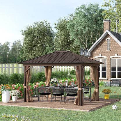 10 ft x 12 ft Aluminum Gazebo, Brown