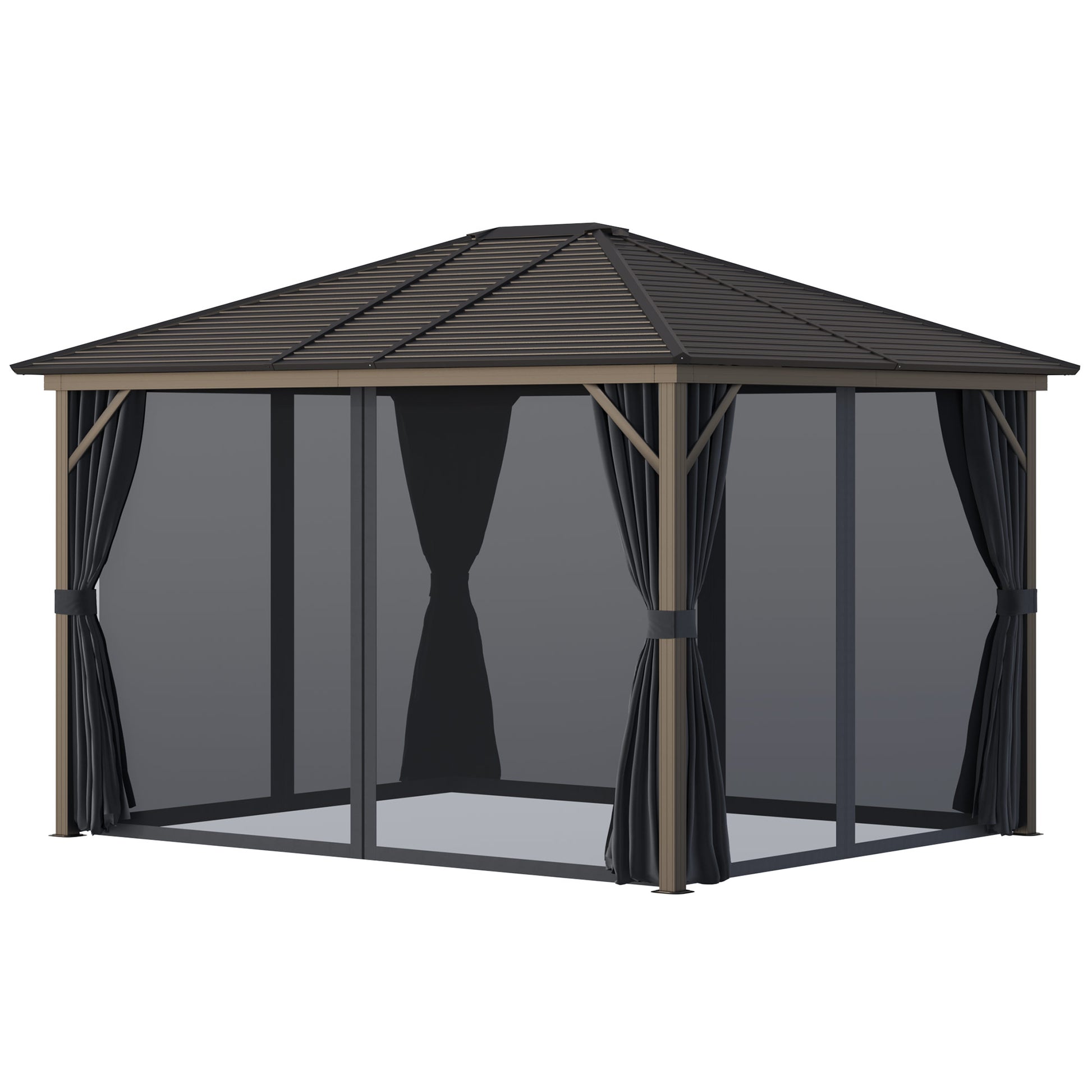 10 ft x 12 ft Aluminum Gazebo, Dark Gray