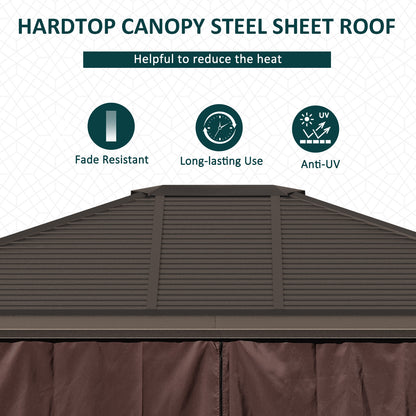 10 ft x 12 ft Aluminum Gazebo, Brown