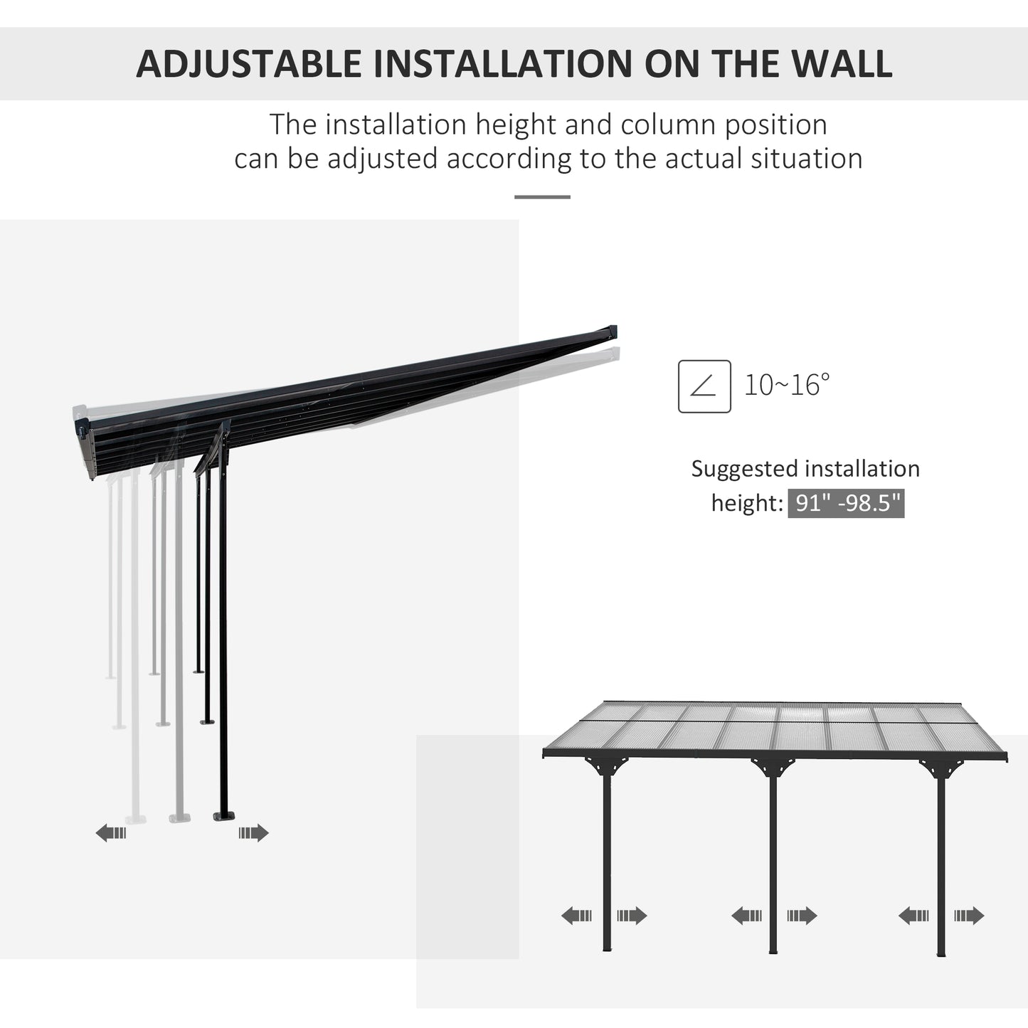 16.5 ft x 10 ft Aluminum Gazebo, Gray