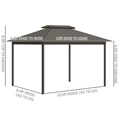 10 ft x 12 ft Metal Gazebo, Gray