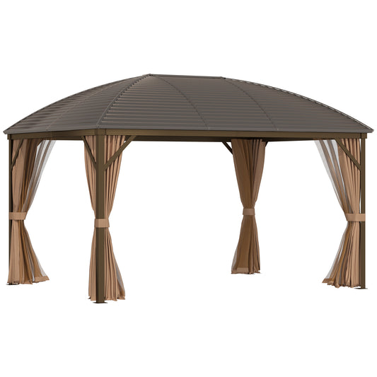10 ft x 13 ft Aluminum Gazebo, Brown