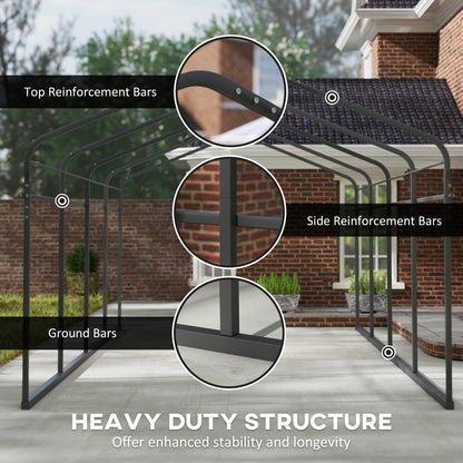 12 ft x 20 ft Plastic Carport, Dark Gray