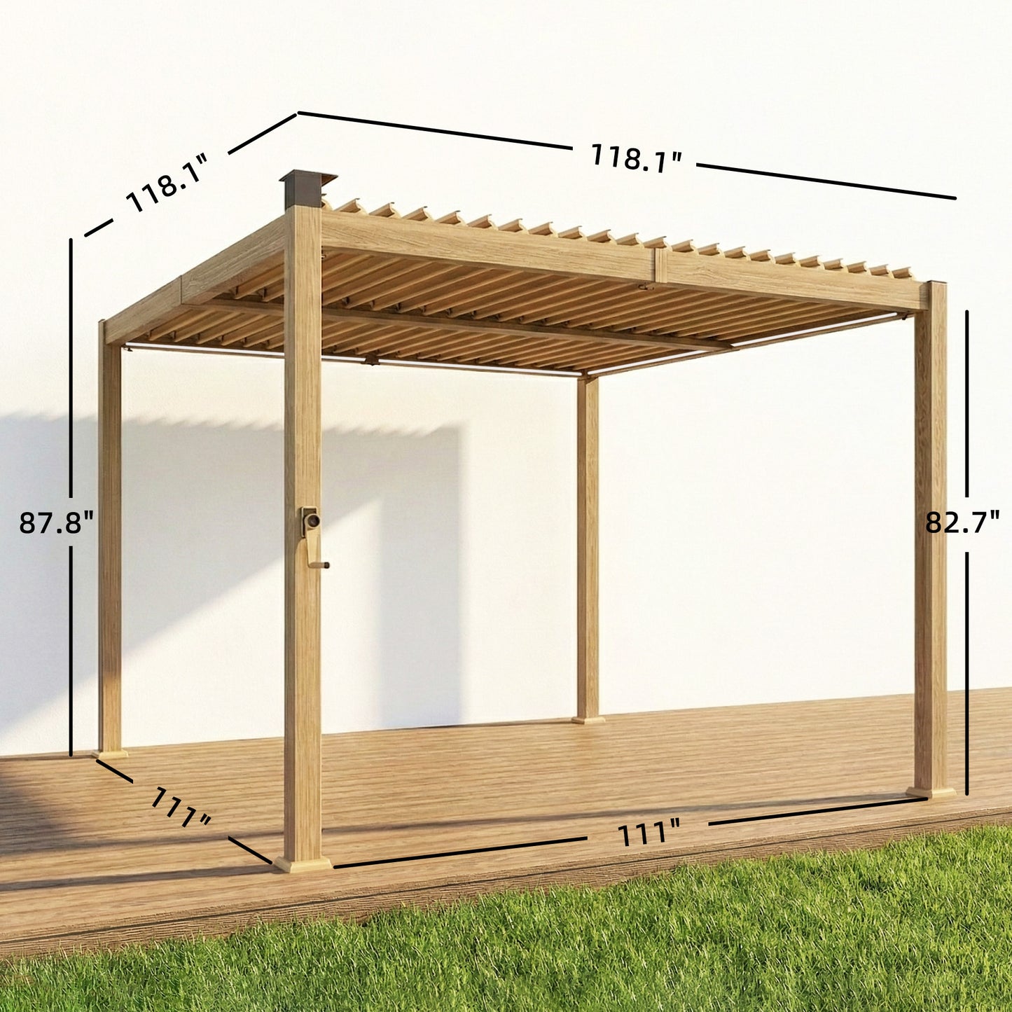 10 ft x 10 ft Metal Gazebo with Adjustable Height, Brown