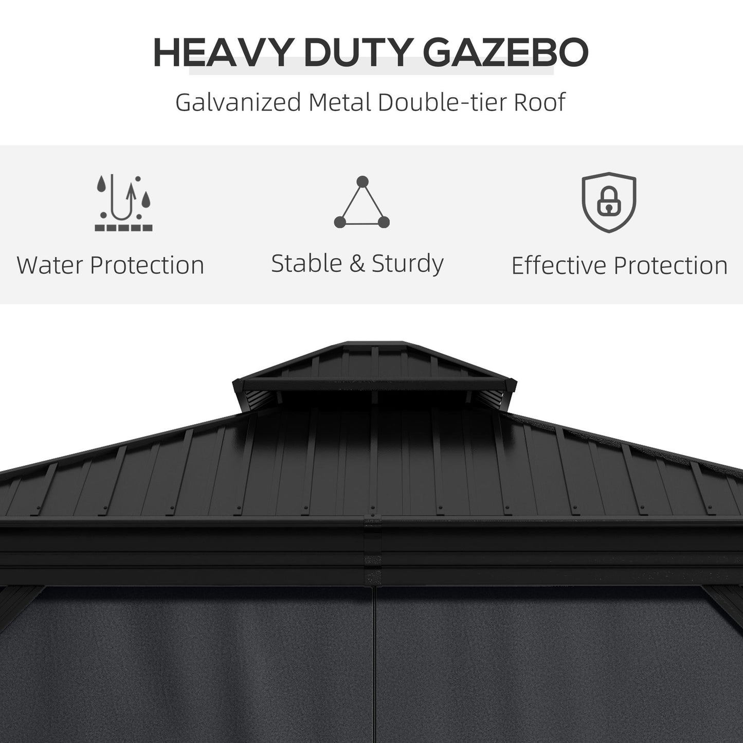10 ft x 12 ft Aluminum Gazebo, Dark Gray