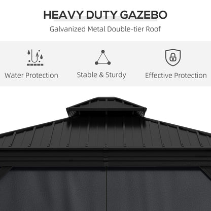 10 ft x 12 ft Aluminum Gazebo, Dark Gray