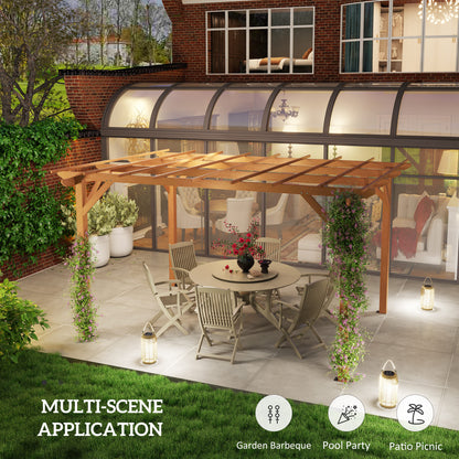 10 ft x 13 ft Wood Gazebo, Dark Brown