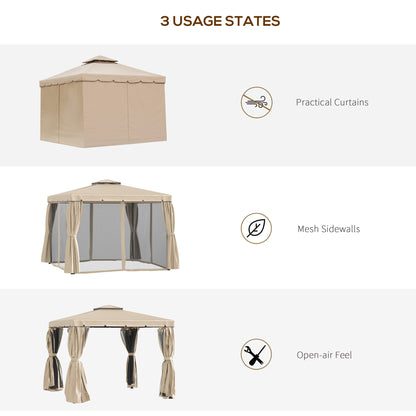 10 ft x 10 ft Aluminum Gazebo, Khaki