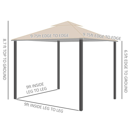 10 ft x 10 ft Aluminum Gazebo, Khaki