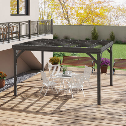 10 ft x 12 ft Wood Gazebo, Gray