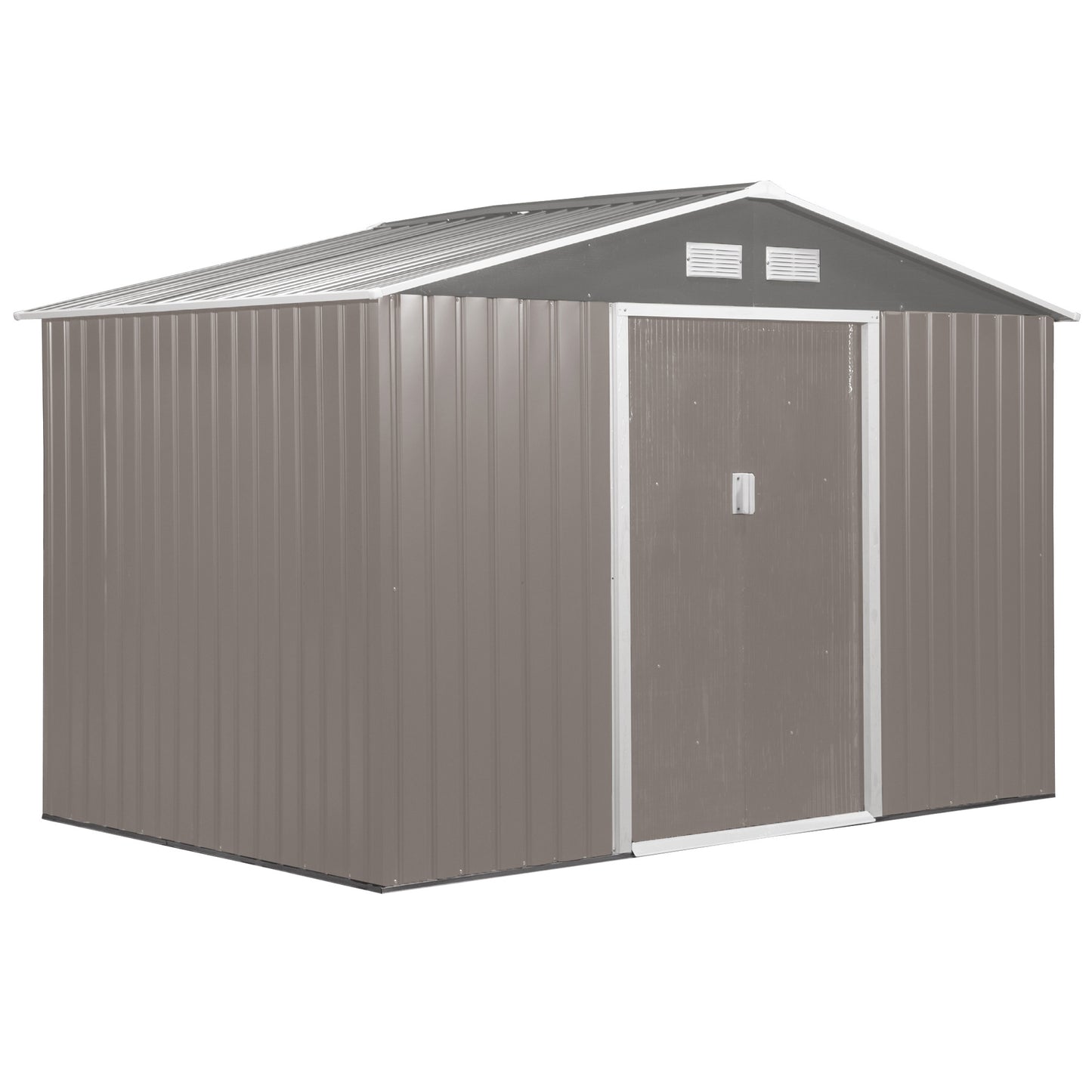 9 ft x 6 ft Metal Storage Shed with Vents, White