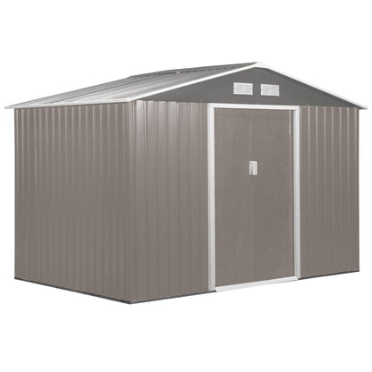9 ft x 6 ft Metal Storage Shed with Vents, White