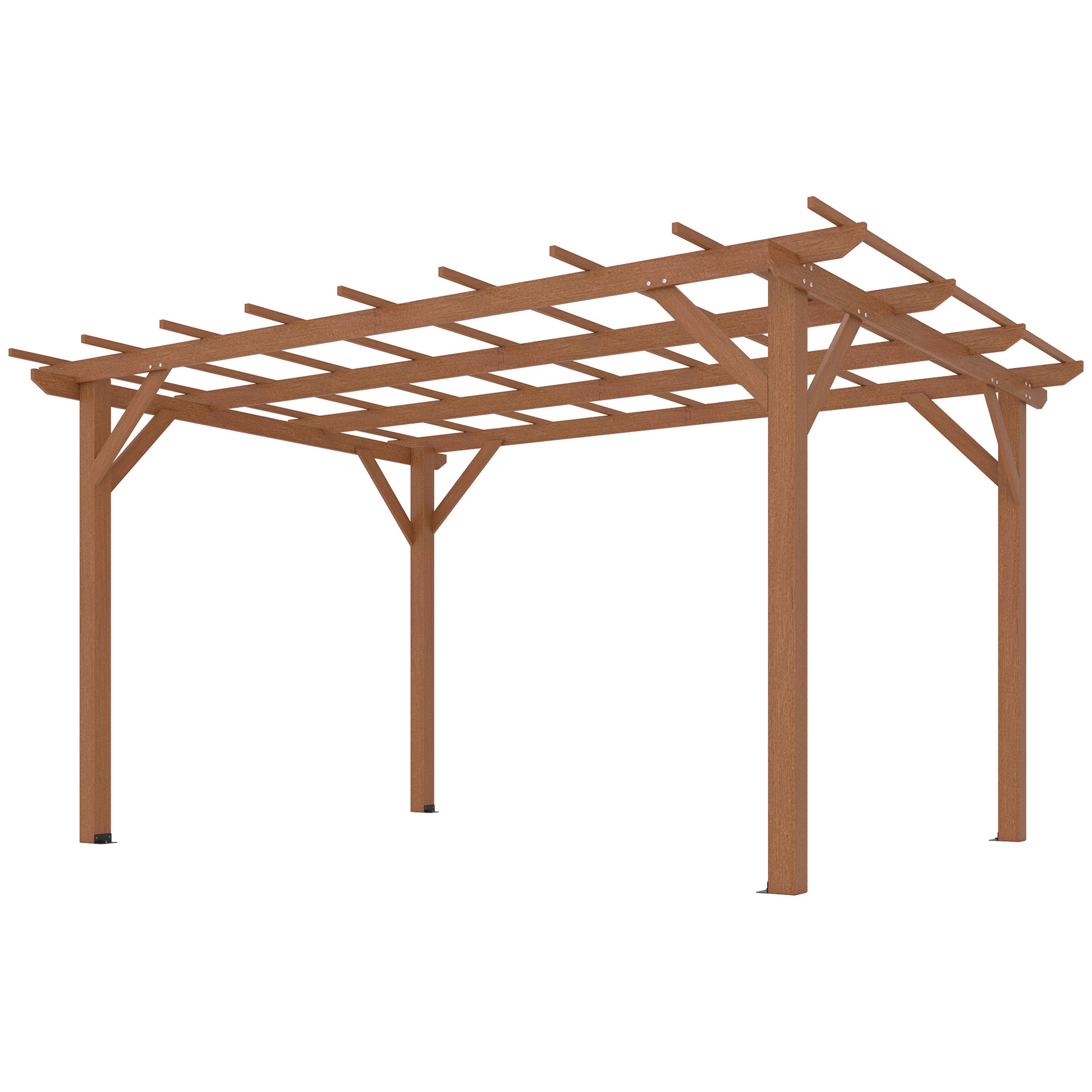 10 ft x 13 ft Wood Gazebo, Dark Brown
