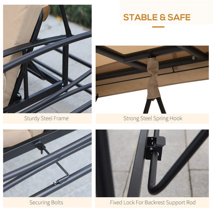 100.80 in x 67.80 in Metal Gazebo with Floor, Beige
