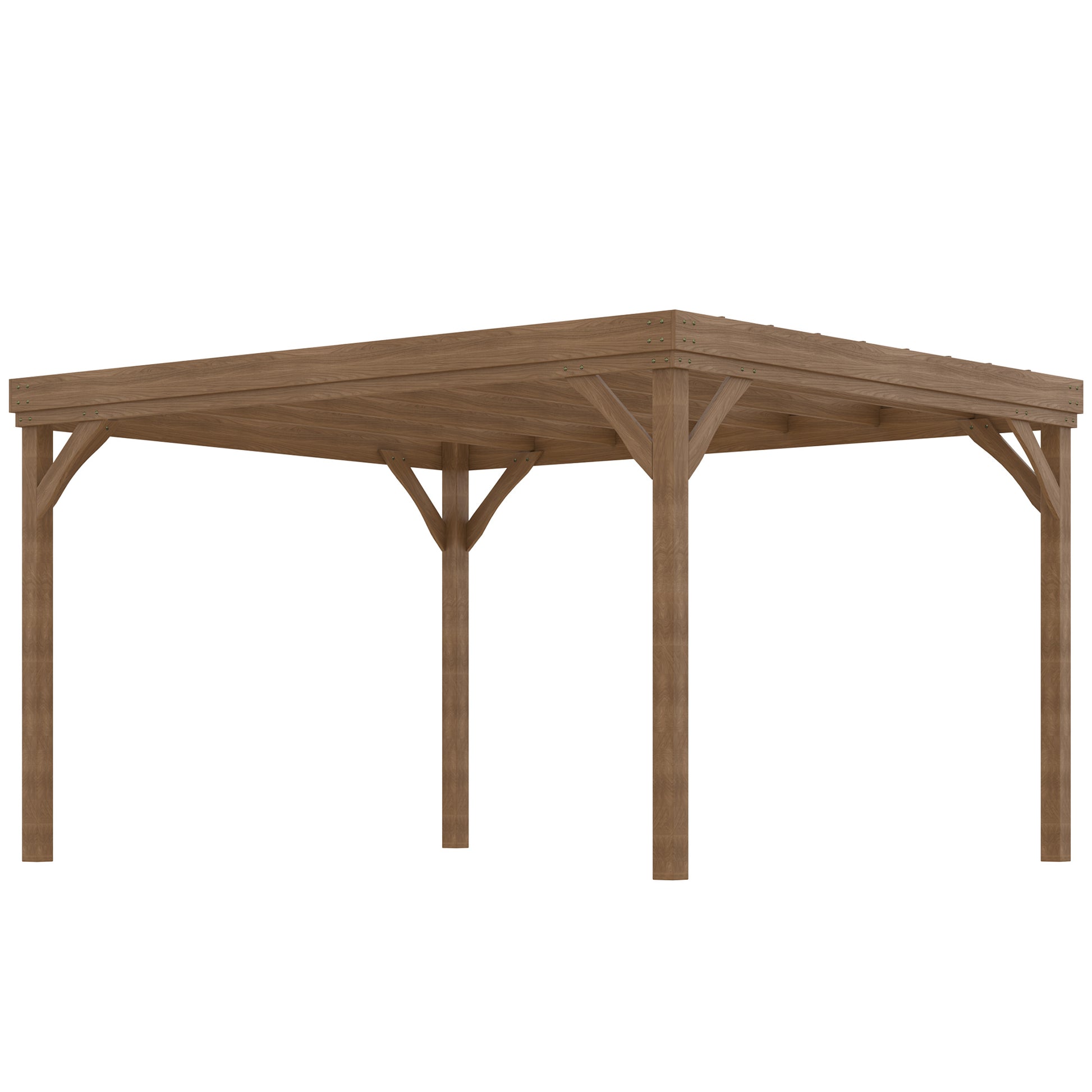 10 ft x 12 ft Wood Gazebo, Brown