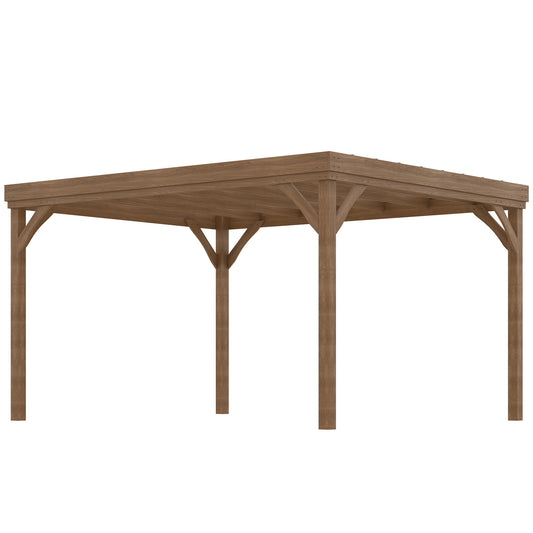 10 ft x 12 ft Wood Gazebo, Brown