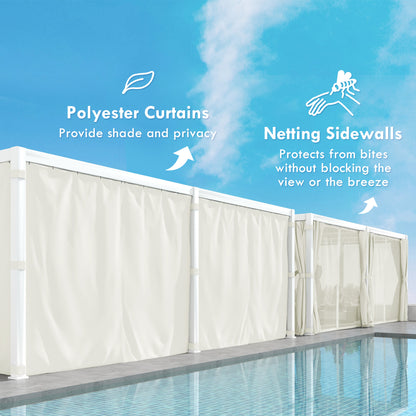 12 ft x 19 ft Aluminum Hardtop Gazebo with Adjustable Height, White