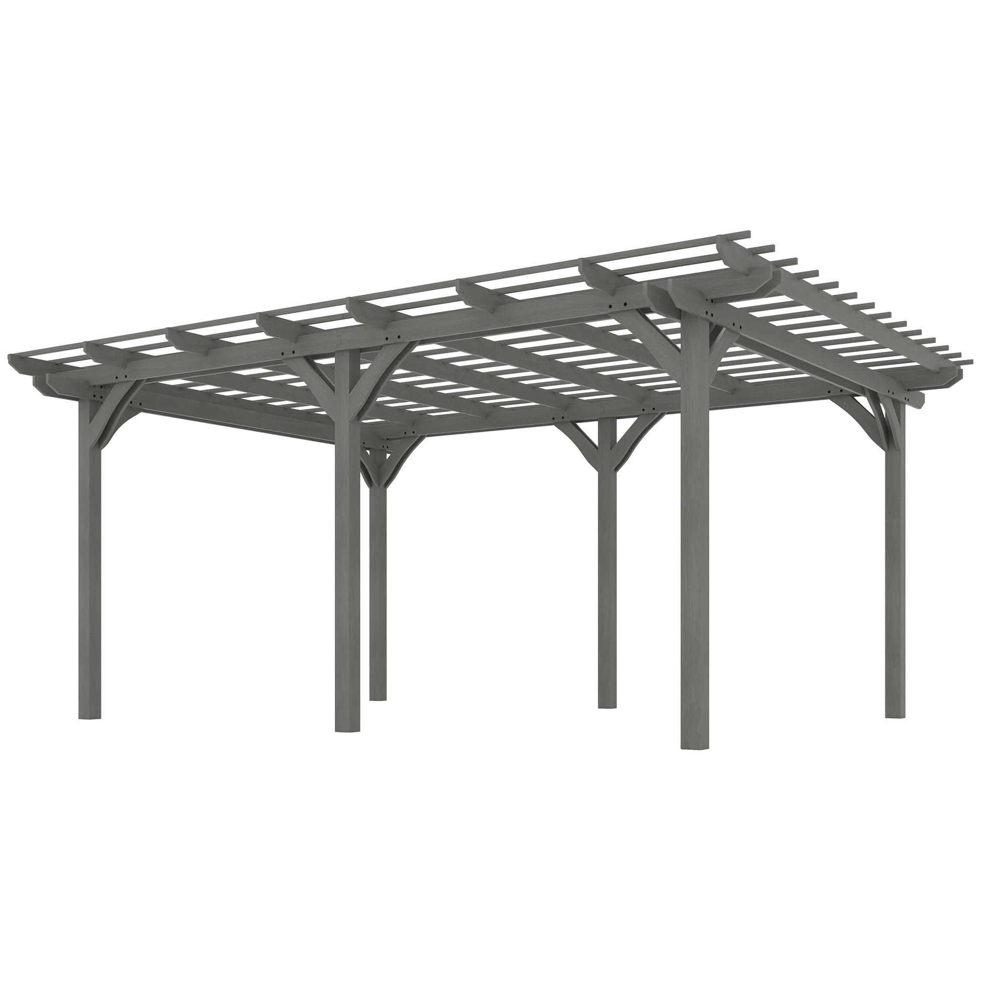 12 ft x 16 ft Wood Gazebo, Gray