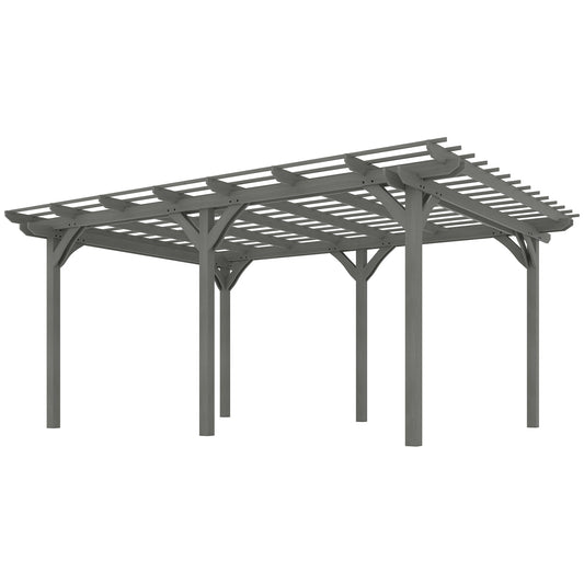 12 ft x 16 ft Wood Gazebo, Gray