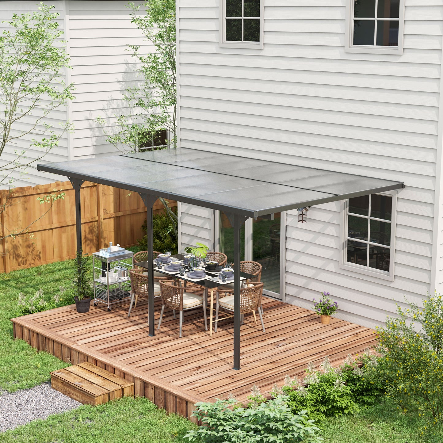 16.5 ft x 10 ft Aluminum Gazebo, Gray