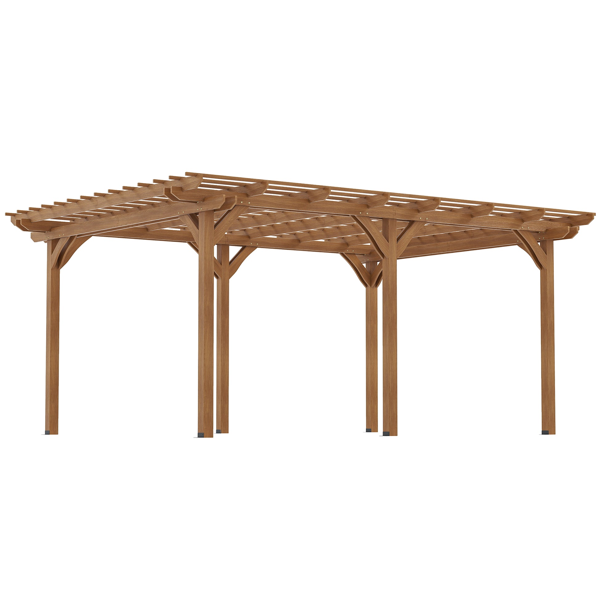 12 ft x 16 ft Wood Gazebo, Brown