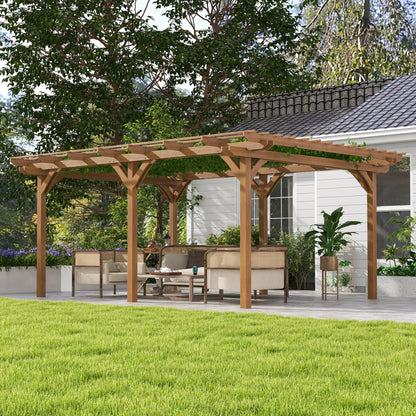 12 ft x 16 ft Wood Gazebo, Brown