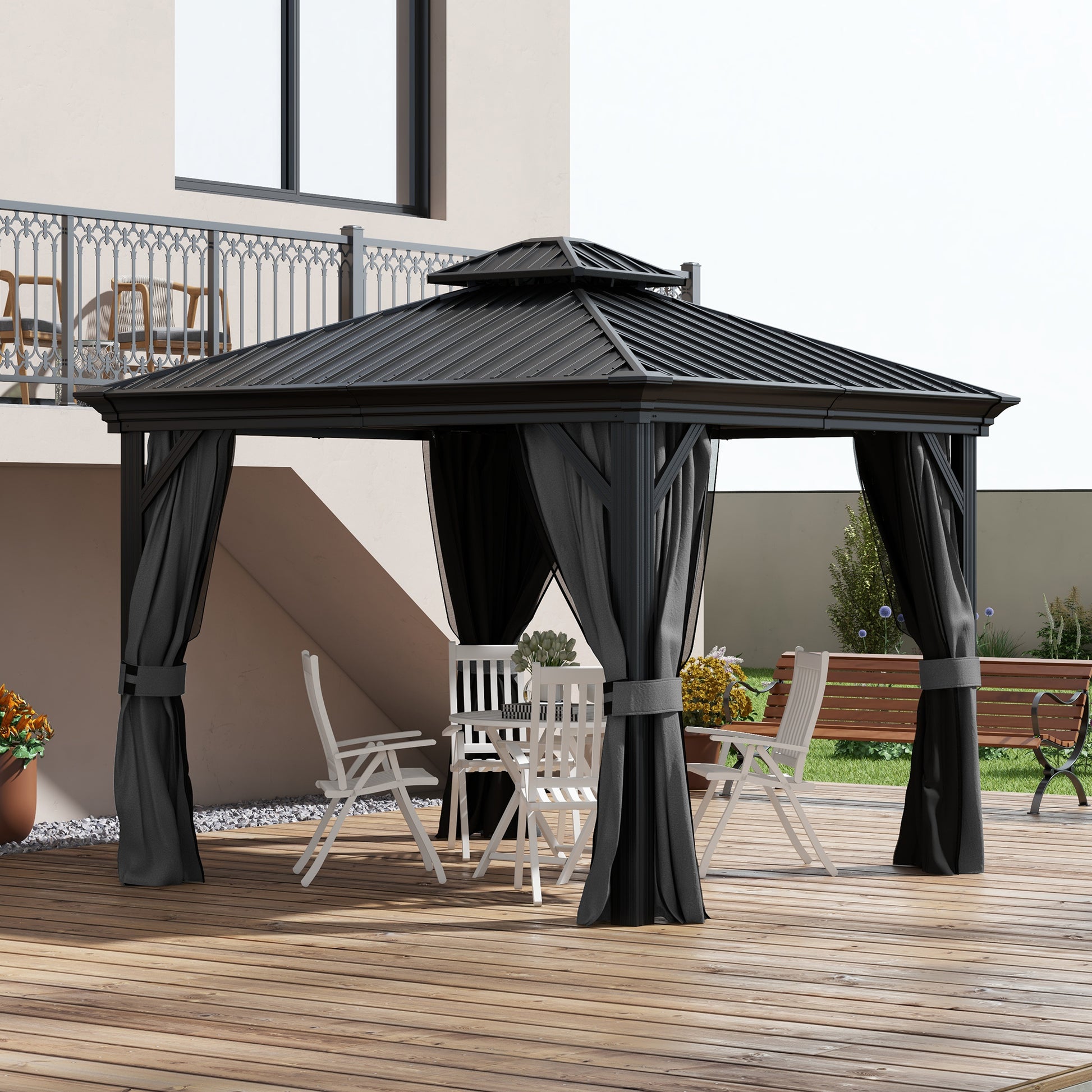 10 ft x 10 ft Aluminum Gazebo, Light Gray