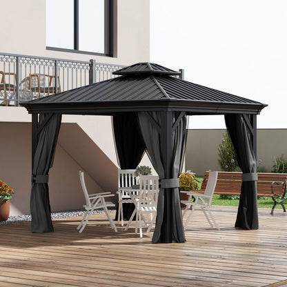 10 ft x 10 ft Aluminum Gazebo, Light Gray