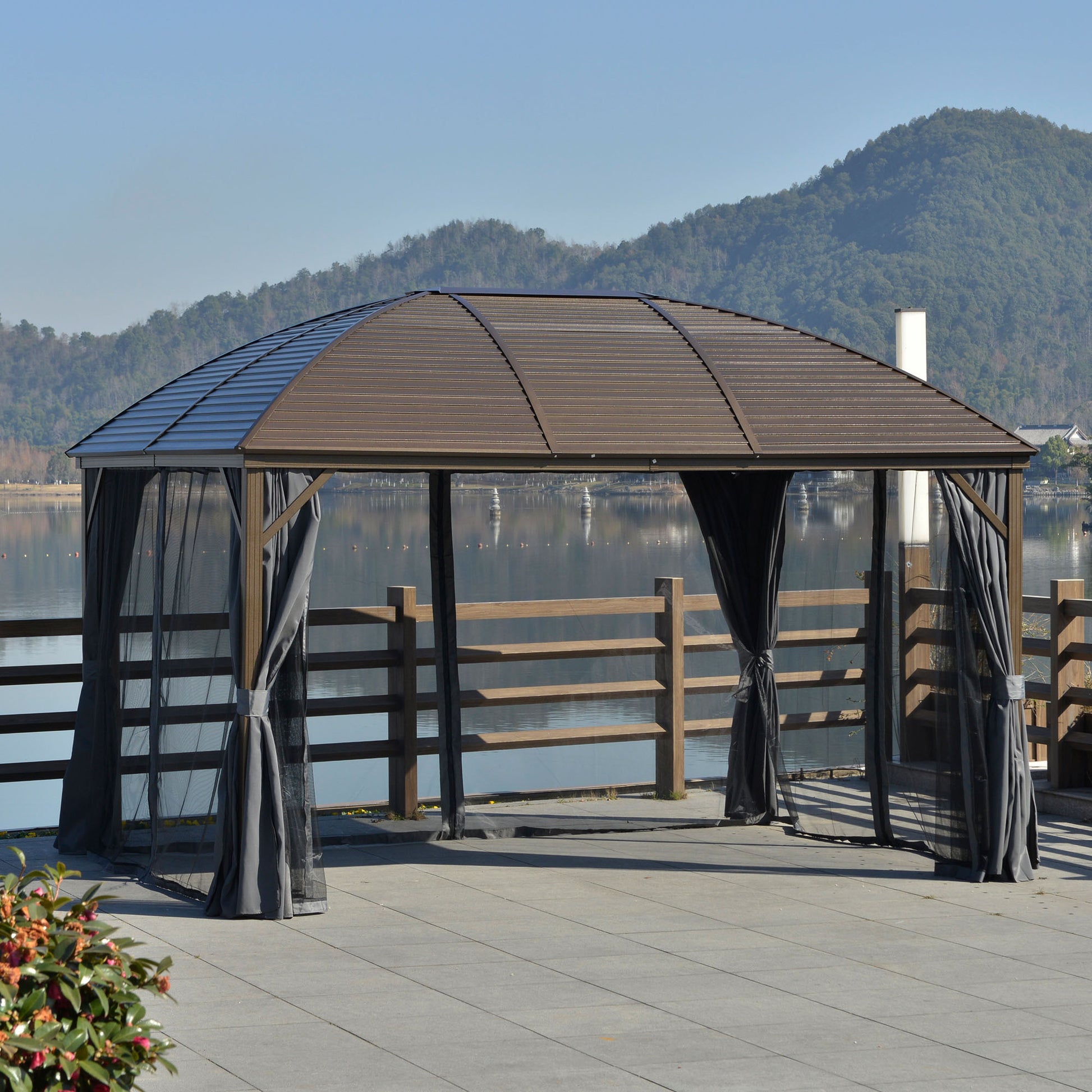 10 ft x 13 ft Aluminum Gazebo, Gray