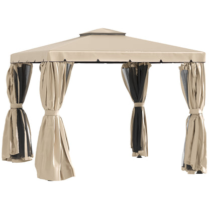 10 ft x 10 ft Aluminum Gazebo, Khaki