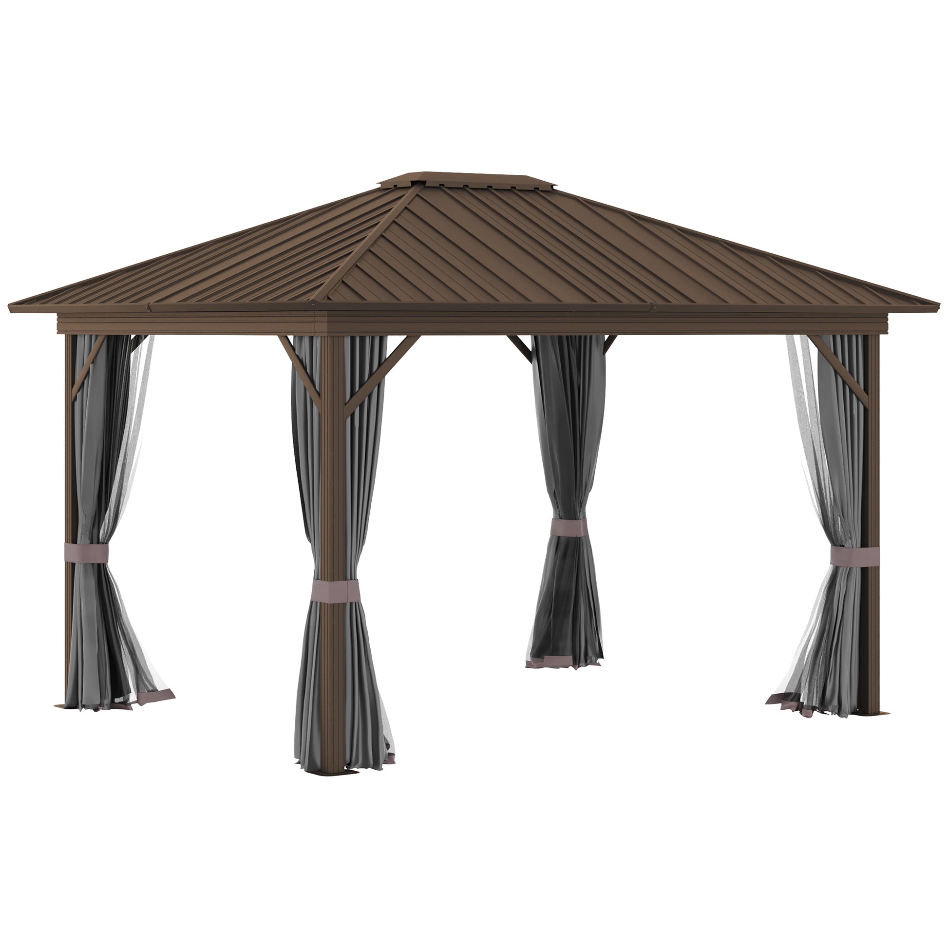 10 ft x 12 ft Aluminum Gazebo, Gray