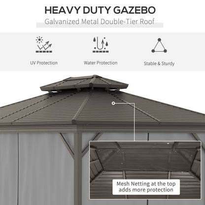 10 ft x 12 ft Metal Gazebo, Gray