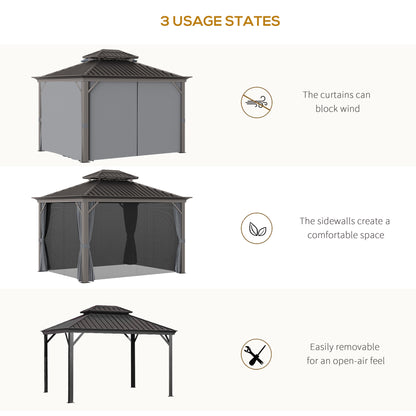 10 ft x 12 ft Aluminum Gazebo, Gray