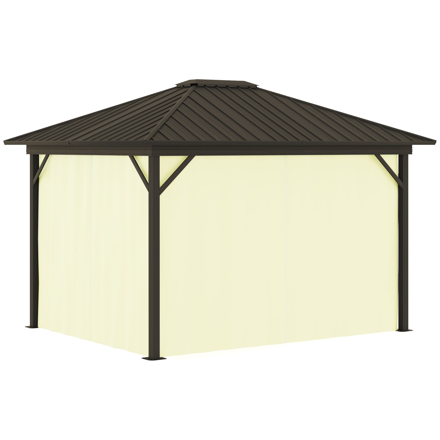 11.9 in x 9.8 in Aluminum Gazebo, Cream White