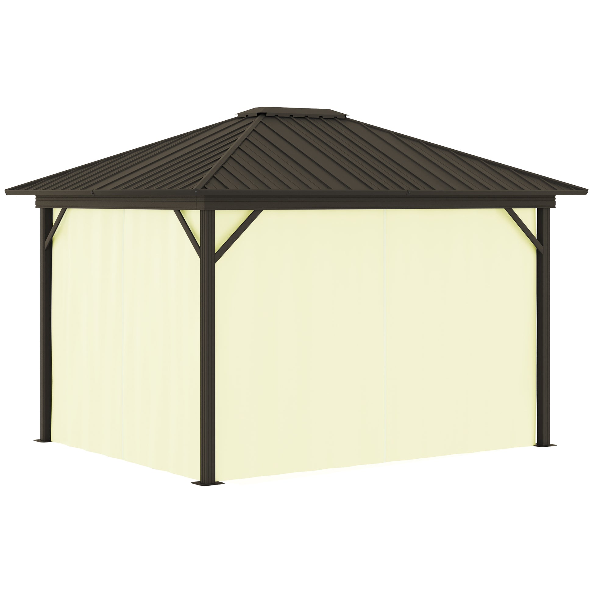 11.9 in x 9.8 in Aluminum Gazebo, Cream White