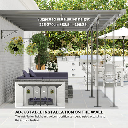 14.5 ft x 10 ft Aluminum Pergola, Gray