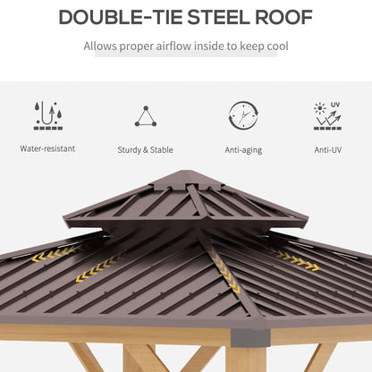 10 ft x 10 ft Metal Gazebo with Floor, Brown