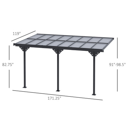 14.5 ft x 10 ft Aluminum Pergola, Gray