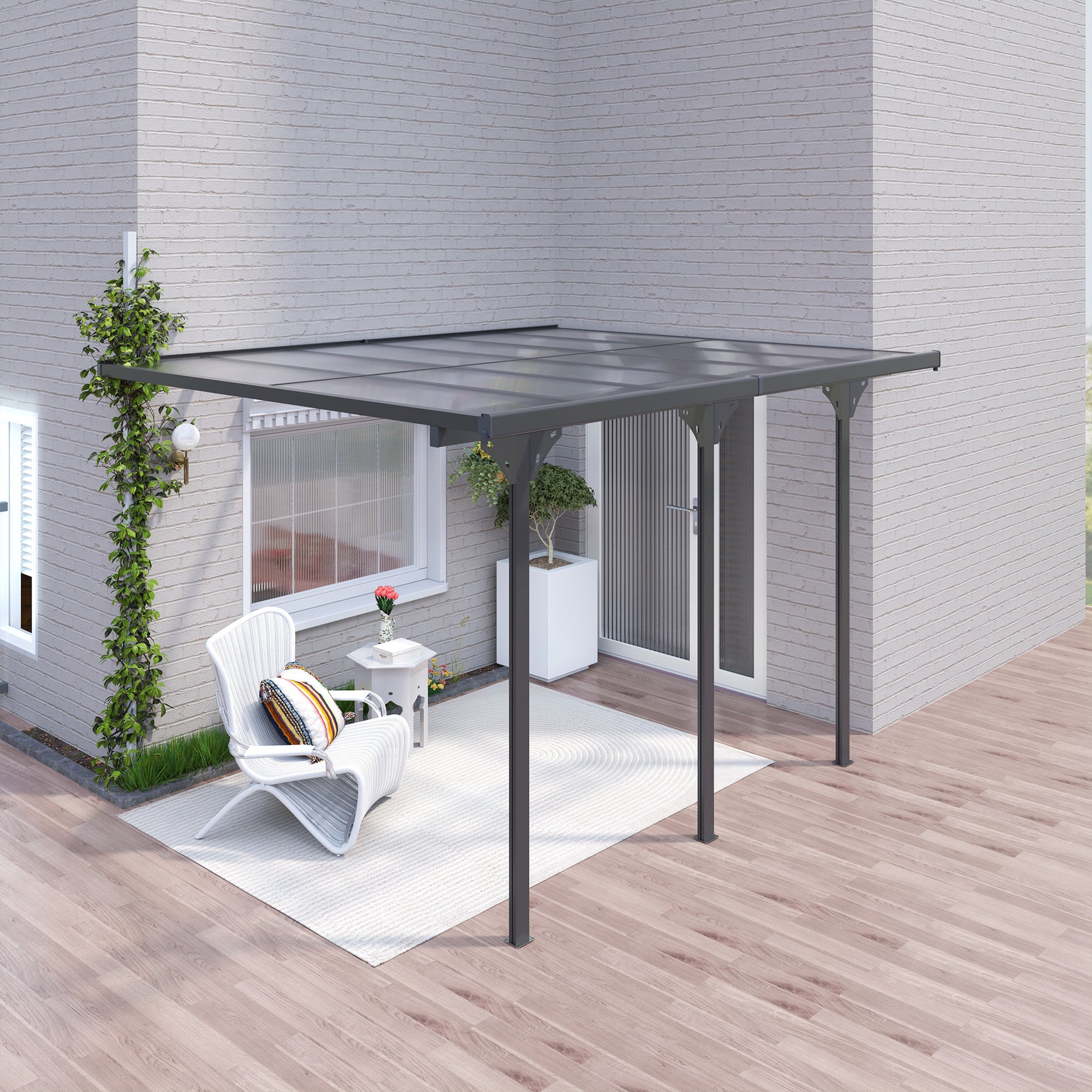 12 ft x 10 ft Aluminum Gazebo with Adjustable Height, Gray