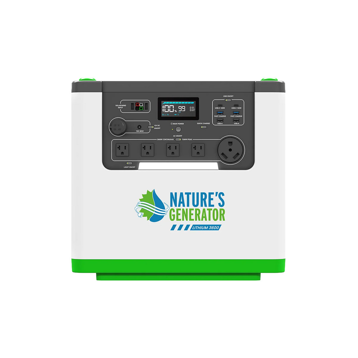 Nature’s Generator L3600 Expandable Power Station front view