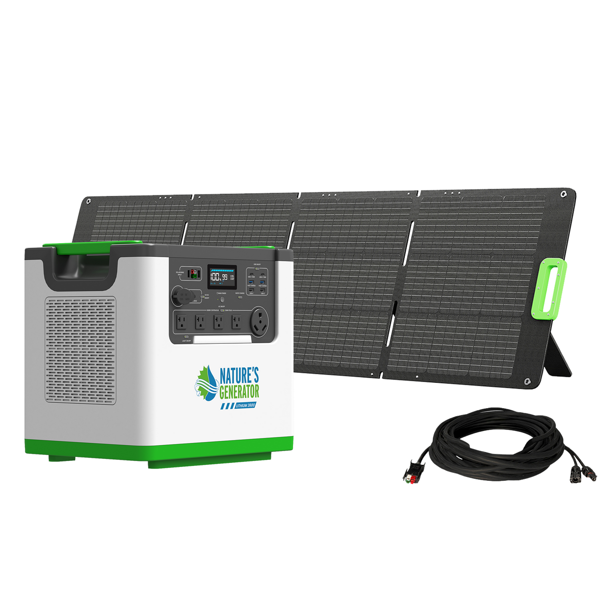 Nature’s Generator L3600 Expandable Solar Generator with folding solar panel