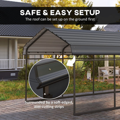 12 ft x 20 ft Plastic Carport, Dark Gray