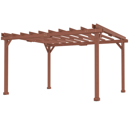 11 ft x 12.5 ft Wood Pergola, Brown